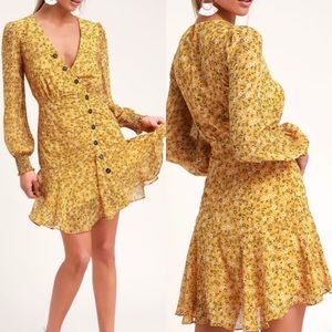 Lulus Dianella Floral Print Long Sleeve Dress